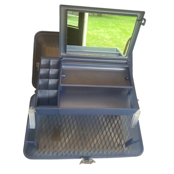 Caboodles On-the-Go Girl Makeup Case Organizer with Mirror Blue Sparkle Travel - Picture 9 of 13